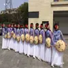 Danza Cuadrada, Danza Yangko, Trenzas de Flores Rojas, Actuación de Danza, Cabello Trenzado, Accesorios, Tocados, Trenzas Largas de Flores Rojas