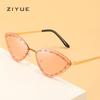 Gafas de sol irregulares personalizadas de moda, nuevas, sin montura con diamantes para mujer, gafas de sol Ocean de moda para hombre