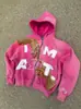 2025 Streetwear Americano Hip-Hop Y2K Harajuku Mano a Mano Estampado de Letras Coloridas Para Hombre y Mujer Otoño e Invierno Holgado con Capucha Transfronterizo
