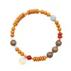 Pulsera Artesanal Fina de Hueso de Oliva Natural, Cuentas Budistas Bodhi Vajra, Pulsera Fragante de Sándalo Verde, Artículo Popular de Tiktok, Disponible para Dropshipping