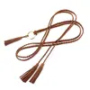 Cadena de cintura de anillo tejida a mano, cinturón de mujer, cuerda de cintura anudada de viento nacional para mujer, decoración de dos tamaños, una generación de cabello