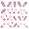 Unhas Bailarina de Comprimento Médio com Estampa de Leopardo Rosa, Unhas Postiças Quentes de Venda no Atacado, Moda Europeia e Americana, Unhas Usáveis Estilo Ins, Removíveis