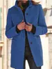 2023 Otoño e Invierno Transfronterizo Retro Europeo y Americano Botón Cuello Alto Chaqueta de Lana Ropa para Mujer