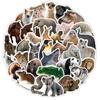 50 Adesivos de Grafite de Desenho Animado de Animais Realistas para Decorar Mala de Carro, Capas de Celular, Adesivos Infantis, Estilo Retrô