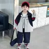 Ropa de Otoño para Niños Conjunto Rayado de Bloques de Color 2026 Otoño Nuevo de Moda Genial Ropa Deportiva para Niño Conjunto de Dos Piezas Ropa para Niños Pequeños