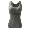 Otoño e Invierno Nuevo Chaleco Térmico Abdominal de Encaje para Mujer con Cinturón y Almohadilla para el Pecho Sujetador Básico sin Costuras Ropa Interior Térmica para Uso Exterior
