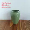 Maceta Pequeña, Planta Suculenta Verde, Ciprés de Bambú, Cerámica Esmaltada Agrietada por Hielo Hecha en Horno Maceta para Mesa Interior y Exterior con Agujeros Adornos de Cerámica