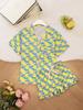 Pijama de Mujer Nuevo de Verano 2026 Seleccionado Cuidadosamente, Conjunto Casual de Ropa de Casa con Cuello Solapa Manga Corta y Pantalones Cortos Estilo Europeo y Americano