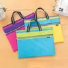 Bolsa de lona para documentos A4, material de oficina, bolsa con cremallera, bolsa de información, bolso de lona para mujer, maletín para hombre