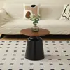 Mesa de Centro Nórdica Cor Creme para Sala de Estar, Adequada para Apartamentos Pequenos, Mesa de Centro Minimalista para Homestay, Mesa de Centro Redonda Pequena Martini