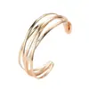 Pulseira Aberta de Flor de Metal Retrô Europeia e Americana com Design Exagerado, Pulseira Estilo Francês Joias Atacado, Estilo Artístico Ouro Rosé