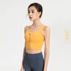 Sutiã Esportivo com Zíper Frontal para Mulheres, Top de Corrida à Prova de Choque de Alta Intensidade, Lindo Sutiã Push-Up nas Costas, Colete para Yoga