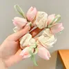 Goma para el pelo de tulipán con lazo para niñas, Cuerda para el pelo dulce de alta elasticidad, Accesorio para el pelo para niñas