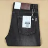 Primavera e Verão Soltos Retos Perna Larga Perna Fibra de Poliéster Elastômero Algodão Fino Preto Cinza Branco Calça Jeans Masculina
