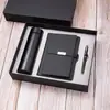 Caderno A5 com Logo Personalizável, Capa Dupla para Escritório, Bolso Interno, Bloco de Notas, Copo Térmico, Conjunto de Guarda-chuva
