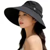 Protección Solar Ala Ancha Estilo Nuevo A prueba de Viento UV Goma Negra Sombrero de Sol de Verano Sombrero de Pescador Sombrero Protector Solar para Ciclismo al Aire Libre