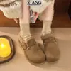 Zapatos Birkenstock Originales de Piel con Suela Gruesa Totalmente Cerrados para Mujer Invierno Calentitos con Felpa Zapatos sin Cordones de Lana de Cordero y Algodón Mocasines