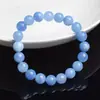 Pulsera de Piedra Natural con Cuentas para Hombre de Venta Caliente Cadena de Cuentas de Jade Azul Pulsera Elástica con Cuentas Hecha a Mano Pulsera para Mujer