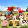 Letrero grande para fiesta de animales de granja en el jardín, letrero de cumpleaños, soporte de tablero de plástico para baby shower, accesorio para fotos