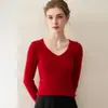 Suéter de punto 100% cachemir puro, nuevo jersey de otoño e invierno ajustado para mujer, suéter básico de color liso
