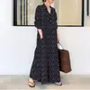 Vestido Camisa Largo Casual Holgado de Algodón Estampado con Cuello Solapa y Mangas Largas con Bolsillos, Disponible en 20 Colores