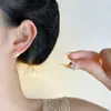 Nuevos Pendientes de Botón para Mujer con Incrustaciones de Diamante, Pequeños y Exquisitos Clavos para Hélice de Oreja con Rosca, No Necesitan Quitarse los Piercings para Dormir