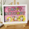 Presente Artesanal Pintura com Diamantes Brilhantes Brinquedo Educativo com Adesivos de Diamante e Porta-Retrato Peça de Exibição Criativa DIY