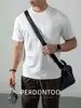 Camiseta de Manga Corta con Bolsillo de Parche Estéreo de Gama Alta para Hombre en Verano Algodón Mercerizado Fresco de Amoniaco Líquido Cuello Redondo Casual Perfil Bajo Color Sólido t