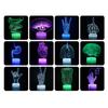 Luz Noturna 3D Transfronteiriça Acrílico Criativo Gestos do Corpo Humano Enfeites Luminária de Mesa Base Rachada Luz Noturna Colorida por Toque