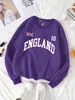 Sudadera para Mujer con Estampado de Letras Británicas, Jersey Holgado, Ropa Multicolor de Otoño, Cuello Redondo Hip-Hop