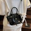 Bolso de Mano para Mujer Estilo Coreano Ins Moda Trendy Plisado Bolso Balde 2025 Nuevo Bolso de Hombro Simple para Mujer