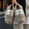 Zapatos Mocasines Cómodos de Invierno para Mujer Estilo Japonés, Forro de Felpa, Cierre de Velcro, Punta Redonda, Ligeros, Casuales, Tenis para Exteriores