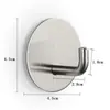 Gancho de casaco de aço inoxidável transfronteiriço, gancho adesivo forte, sem furar, cabide sem marca para banheiro, cozinha e atrás da porta, gancho de metal para casaco e chapéu