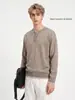Ropa para Hombre APO Transfronteriza Suéter de punto pesado para hombre de 480 g, suéter casual versátil de corte holgado con colores contrastantes y diseño de dos piezas simulado