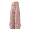 817-K703 P57 K99 Calça de Algodão Desgastada Lavada