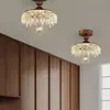 Lámpara de Vestíbulo Color Nogal Estilo Medieval con Forma de Gota de Agua, Lámpara de Pasillo, Luminaria de Techo Retro, Lámpara Empotrada para Pasillo