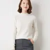 Suéter de cashmere oversized com gola alta meia para mulheres, novo estilo outono/inverno, malha de lã de caimento solto para base
