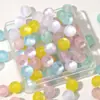 Cuentas redondas de resina con purpurina imitación ojo de gato de 10 mm, cuentas sueltas para pulseras, collares y accesorios de joyería hechos a mano para DIY