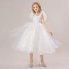 Vestido de Niña Transfronterizo Amazon Vestido de Princesa Vestido de Malla con Cuentas para Niños Vestido Pomposo Vestido de Boda para Niña Vestido para Espectáculo