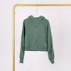 Moletom Lulu com Capuz, Zíper Completo, Corte Solto, Com Etiqueta, Em Estoque, Entrega Direta, Etiqueta Dourada, Zíper Dourado, Estilo Casual Curto, Forrado com Fleece