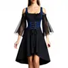 Nuevos Disfraces Europeos y Americanos de Halloween Vestido Renacentista Medieval Retro Gótico Cos Disfraz Escenario