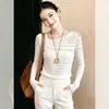 Nuevo top de punto sin hombros estilo chica hot de deseo puro con botones en relieve, transparente, ajustado, top sexy en blanco