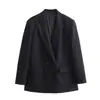 Blazer Cruzado AliExpress Primavera 2026 Nuevo para Mujer de Manga Larga Color Sólido Holgado Casual Elegante 7800595