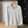 Suéter de punto casual de color liso, alta calidad, imitación de primavera/otoño, estilo nuevo, cuello de gaviota, top básico holgado para hombre, versátil para moda transfronteriza