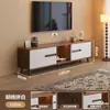 Armário de TV Sala de Estar Casa Chão Simples Moderno Combinação Mesa de Centro Apartamento Pequeno Madeira Maciça 2025 Novo Suporte de TV