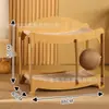 Cama para gatos de doble capa con alfombrilla de enfriamiento de verano integrada, rascador de sisal, madera maciza resistente al desgaste, adecuada para todas las estaciones
