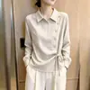 Nueva Moda Otoño 2026 Camisa Rayada con Diseño Elegante, Cuello Camisero, Camisa Casual Versátil, Top Popular