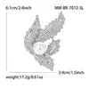 Moda Europeia e Americana Broche de Folha com Pérola e Diamante Tcheco Acessórios Elegantes para Roupas Femininas Broche de Gola Venda Direta de Fábrica