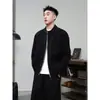 2026 Estilo Nuevo Chaqueta Cardigan Versátil de Color Sólido de Moda Juvenil para Hombre con Camisa Suéter de Patchwork a Cuadros Falso de Dos Piezas