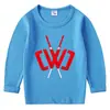 Camiseta infantil de algodão estilo coreano primavera e outono 2023, gola redonda, manga comprida, camiseta de base, meninos e meninas, camiseta de bebê